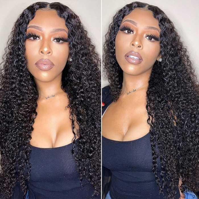 Kriyya 13x4 Jerry Curly Lace Front Human Hair Wigs With Baby Hair 150% Density Wigs Favorable Price