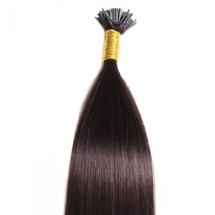 Kriyya 100% Remy I-Tip Hair Extensions-Off Black