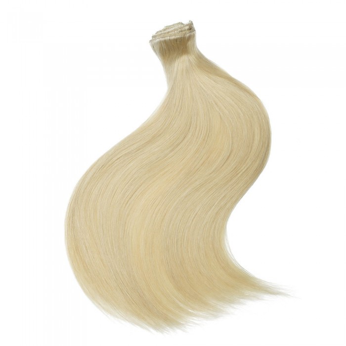Kriyya 100g Real Hair Extensions Clip In Blonde Remy Human Hair Color 18-22 Inch