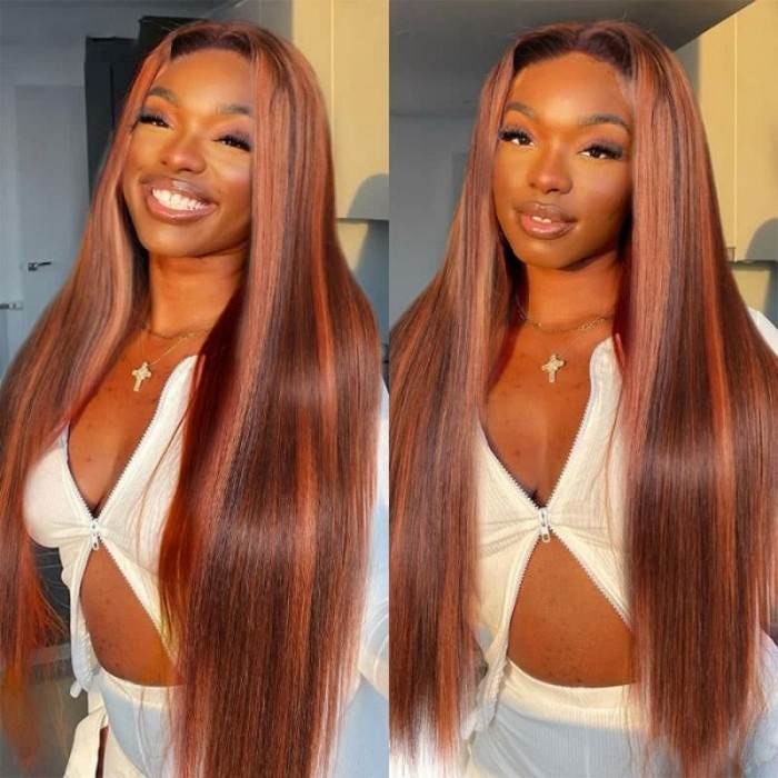 Kriyya Wand Straight Hair Wig #M38 Color 13x4 Lace Front Wigs 