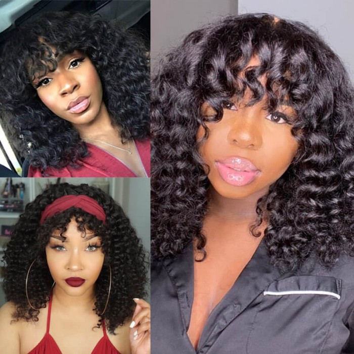 Curly wig store with bangs