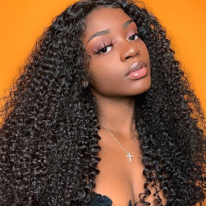 Kriyya Malaysian Virgin Human Hair Kinky Curly 3 Bundles With 4*4 Lace Closure