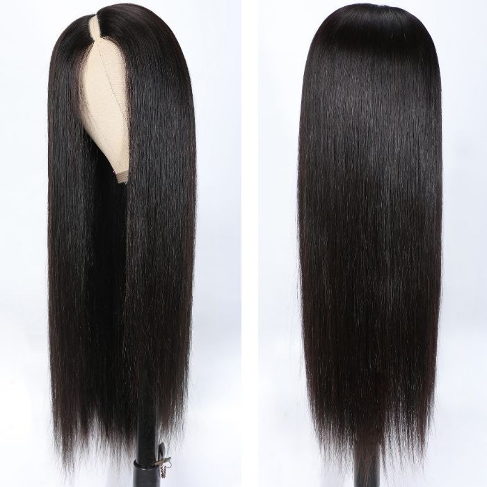 Kriyya Silky Straight V-Part Capless Wig Easy For Beginners No Cut Needed No Gluing Required