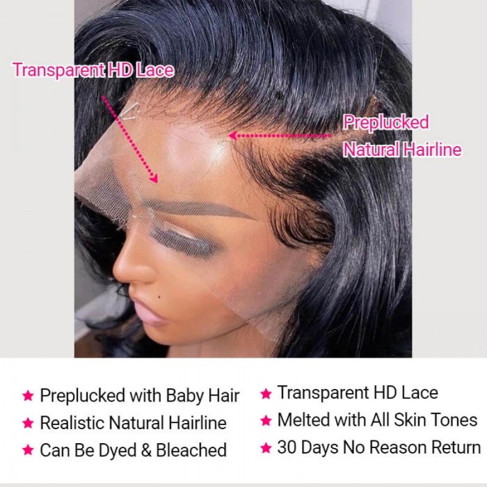 Kriyya 13x4 HD Lace Frontal Wigs Glueless Straight Human Hair Wigs