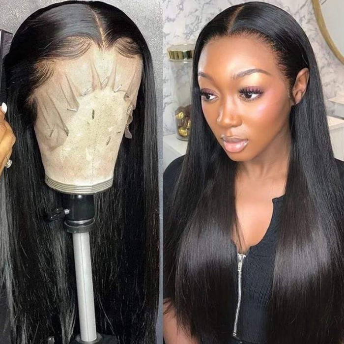 Kriyya 13x4 Straight Lace Front Wigs Pre Plucked Human Hair Wig 150% Density Dominique A. Same Style