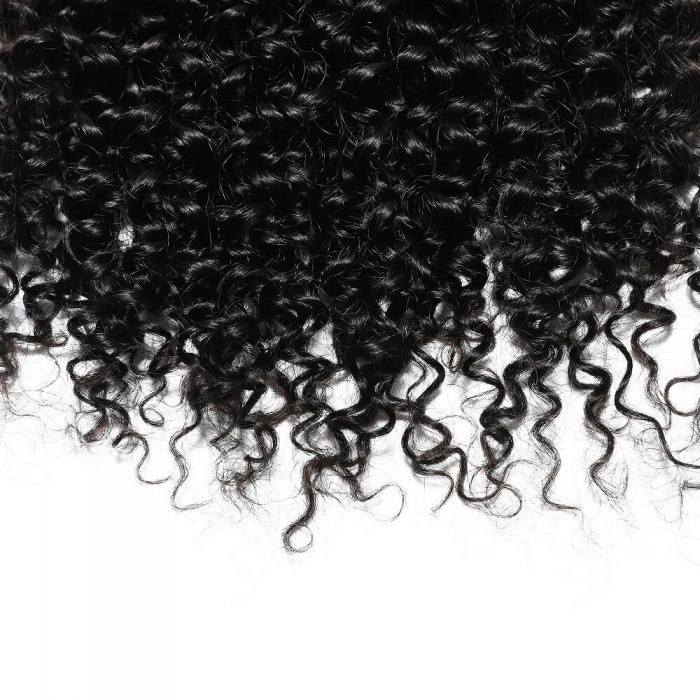 Kriyya Curly Clip Ins Hair Extenstions 18 Inch Natural Black Human Hair Extensions