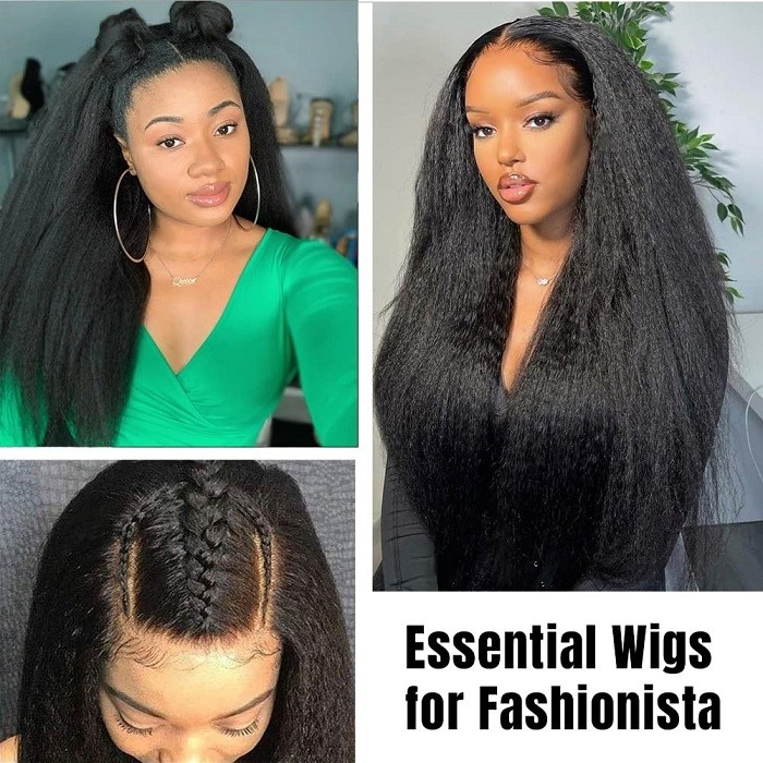 Kriyya Glueless Kinky Straight Brazilian Hair U Part Wig 150% Density Beginner Friendly At A Favorable Price