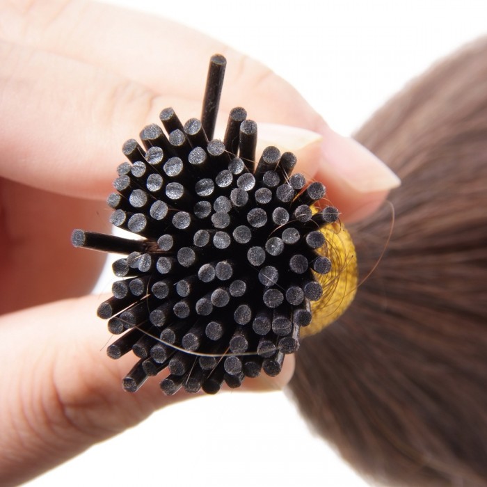 Kriyya 100% Remy I-Tip Hair Extensions-Chocolate Brown