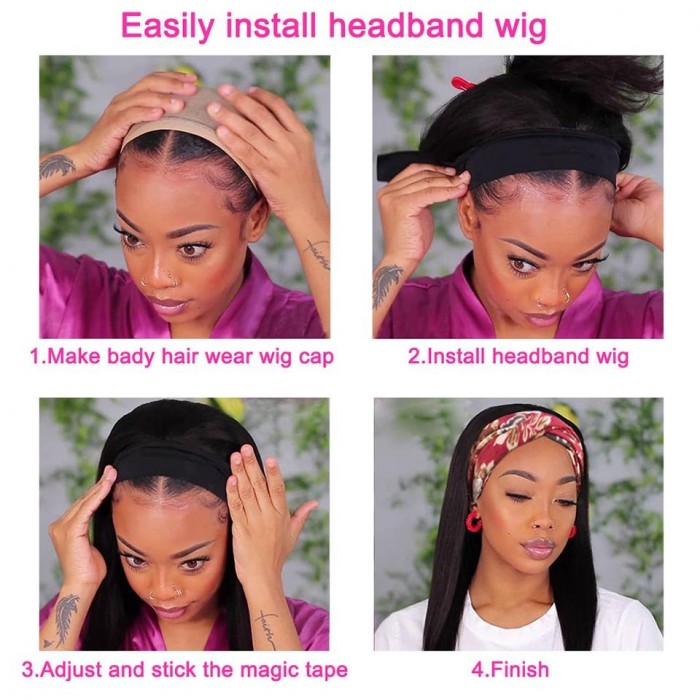 Kriyya Remy Headband Body Wave Wig Wear And Go Human Hair Wigs
