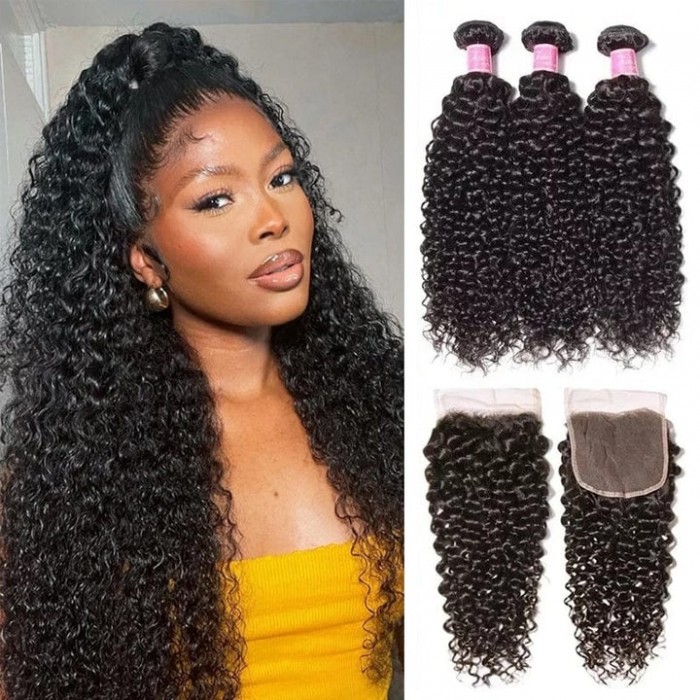  Hair Black Bundles Wavy Wig Color Brazilian Weave Bundles Hair  Hair Natural 360 Wig with (AU, One Size) : Beauty & Personal Care