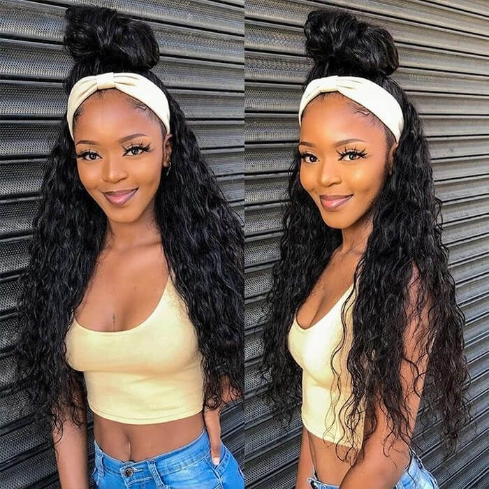 Kriyya Remy Water Wave Headband Wig Beginner Friendly Glueless Wig 150% Density