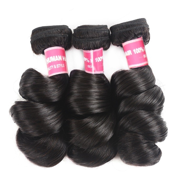 Kriyya Loose Wave Human Hair Bundles 3 Bundles Peruvian Virgin Human Hair