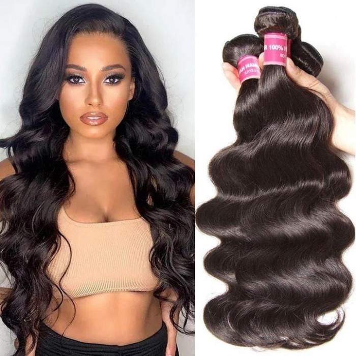 Kriyya 3 Pcs Virgin Hair Bundle Deals Indian Body Wave Hair 9A Hair