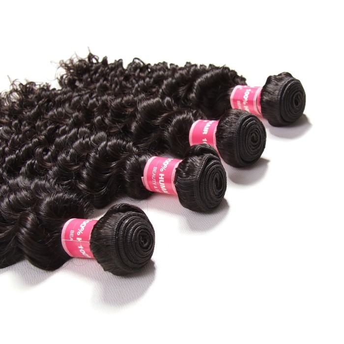 Kriyya Malaysian Deep Wave Virgin Hair 4 Bundles 9A Human Hair Weave 