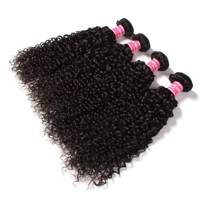 Kriyya 4 Pcs Brazilian Curly Human Hair Bundles Virgin Hair 9A Virgin Hair