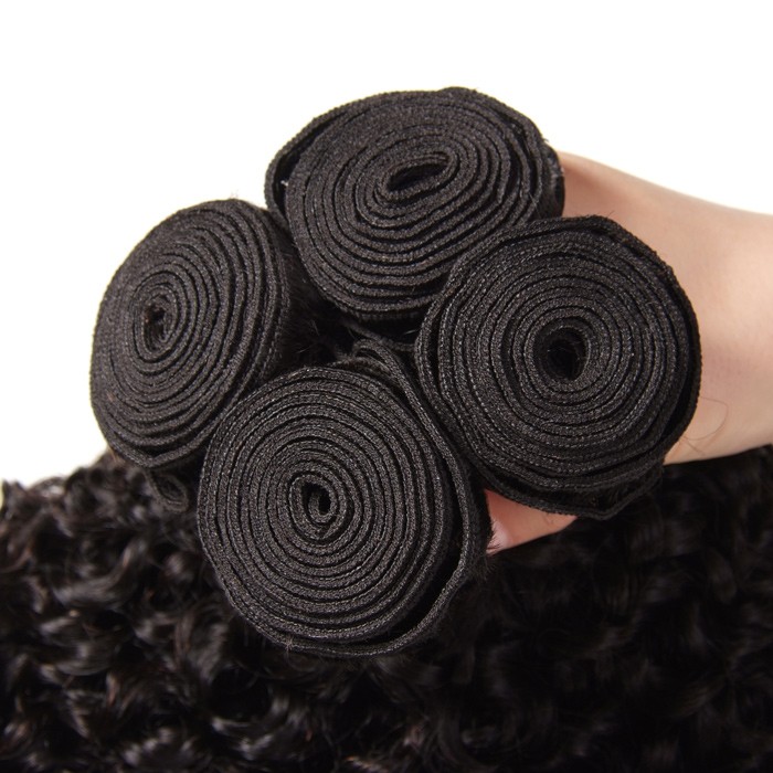 Kriyya Malaysian Curly Human Hair Weave 4 Hair Bundles 9A Virgin Hair