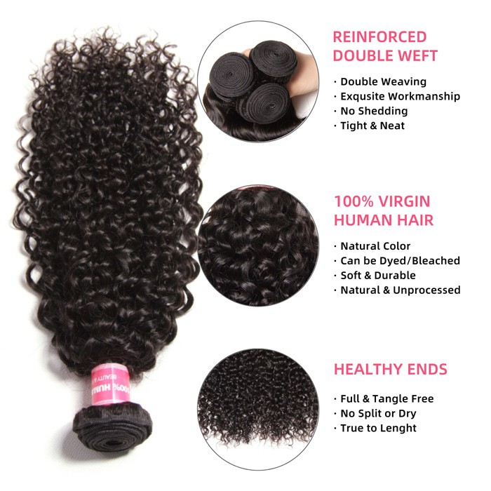 Kriyya Curly Indian Hair 4 Bundles 100 Human Hair Weaving 9A Virgin Hair