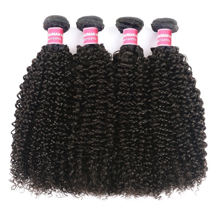 Kriyya Kinky Curly Weave Human Hair 4 Bundles Peruvian 100 Human Hair