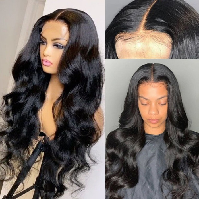 Flah Sale Kriyya Body Wave Middle Lace Part Wig150% Density