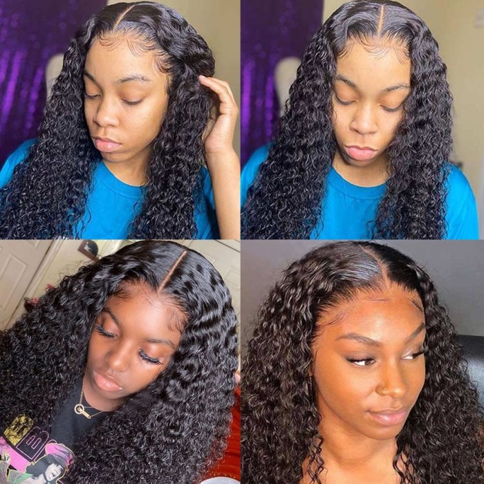 Kriyya 13x4 Jerry Curly Lace Front Human Hair Wigs With Baby Hair 130% Density