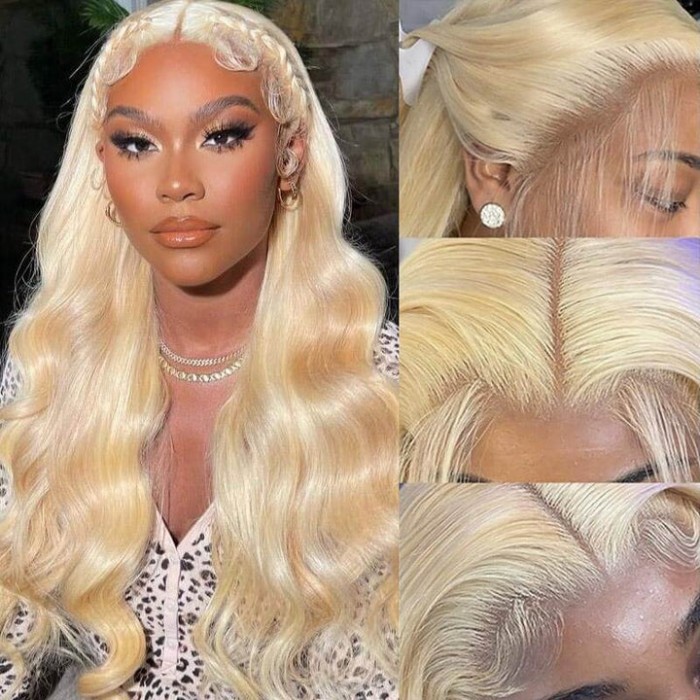 Kriyya Soft 613 Body Wave Blonde Lace Front Wigs 13x4 150% Density Virgin Human Hair Wigs 