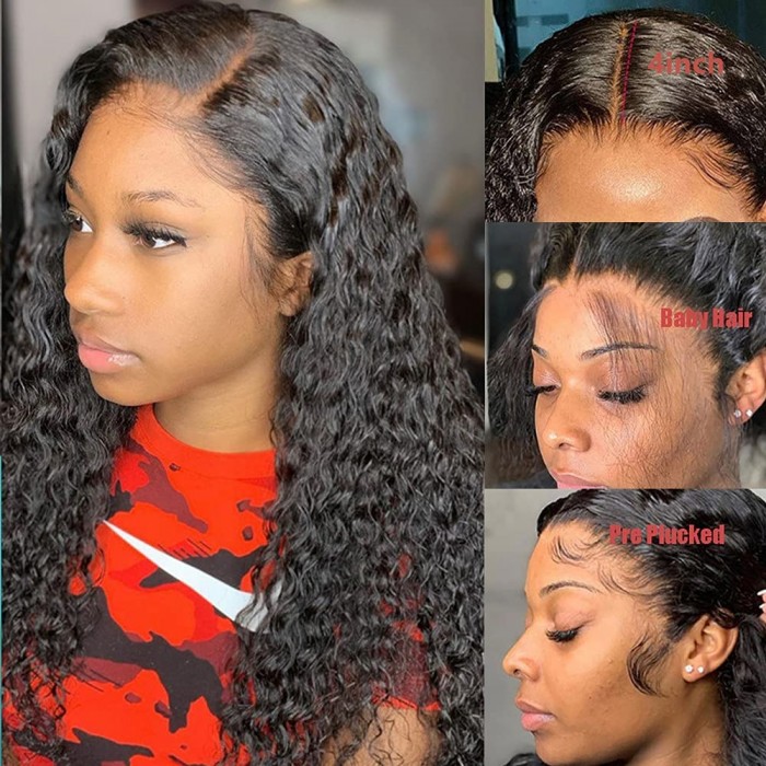 Kriyya 13x4 Jerry Curly Lace Front Human Hair Wigs With Baby Hair 150% Density Wigs Favorable Price