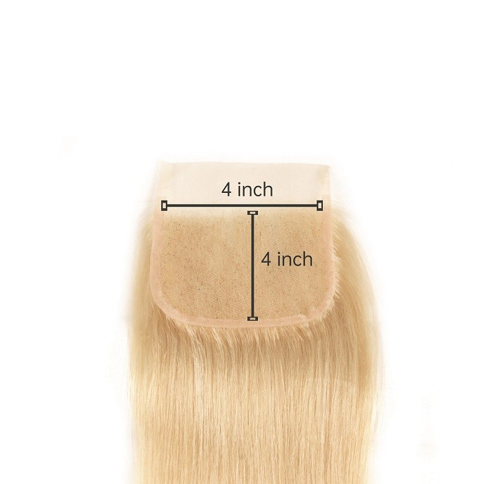 Kriyya 613 Blonde Straight 4X4 Lace Closure Natural Hairline 100% Human Hair