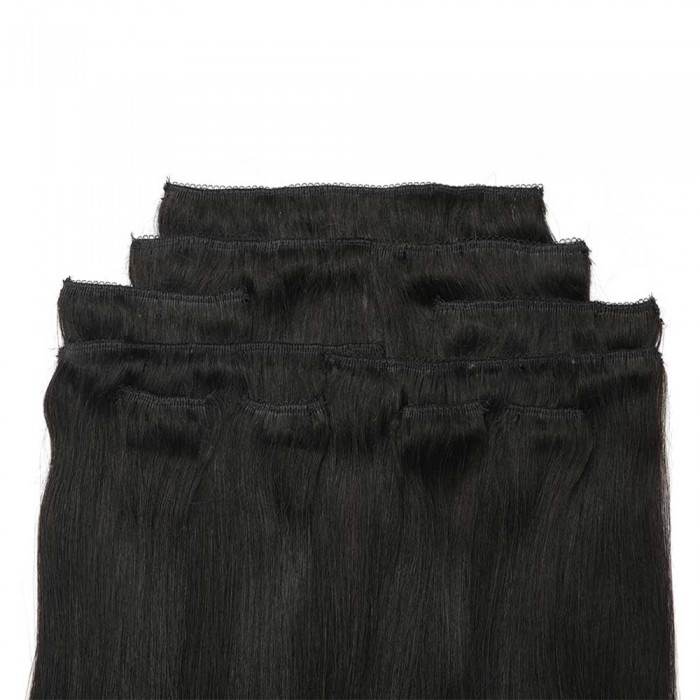 Kriyya 160g Remy Clip In Hair Extensions Natural Black Human Hair Extensions