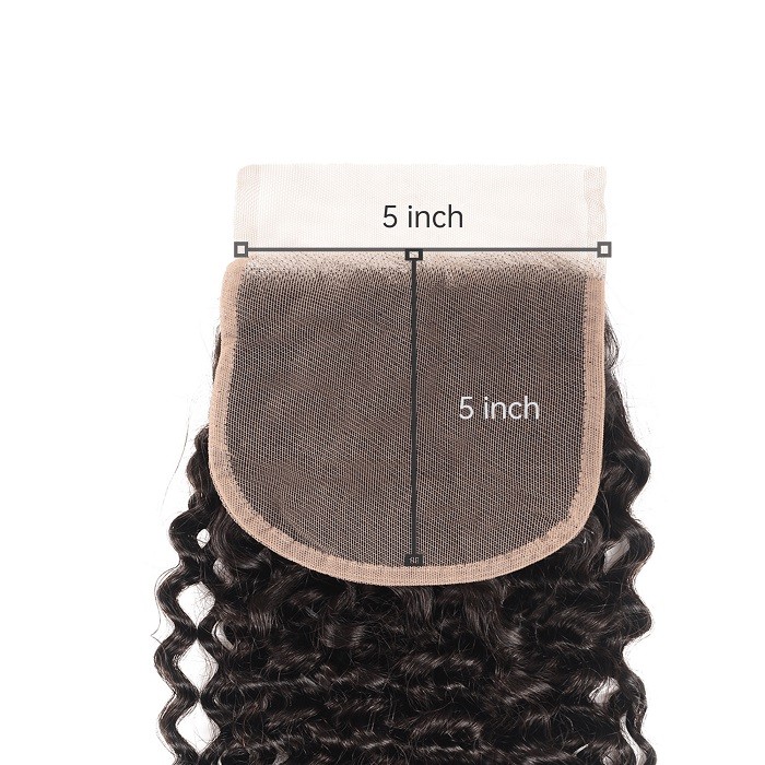 Kriyya Jerry Curly 5x5 Transparent Lace Closure 100% Virgin Human Hair