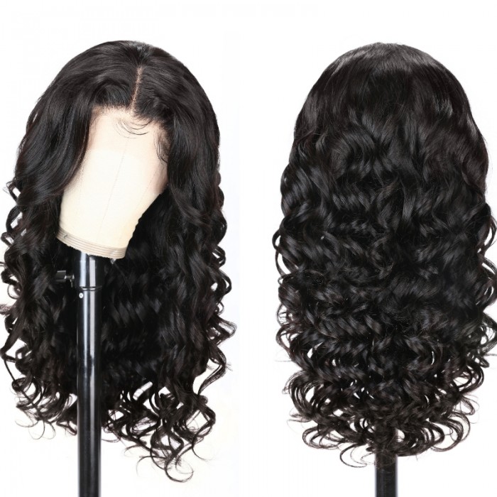 Kriyya Bouncy Body Wave Lace Front Wigs Wand Curls Human Hair Wig With Baby Hair