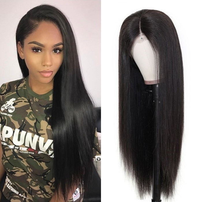 Kriyya Hair Fake Scalp Wig 13x4 Lace Frontal 150% Density Straight Hair Wig With Baby Hair