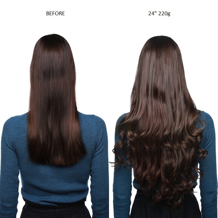 Kriyya 220g Clip In Hair Extensions Human Hair Dark Brown Hair Extensions For Sale