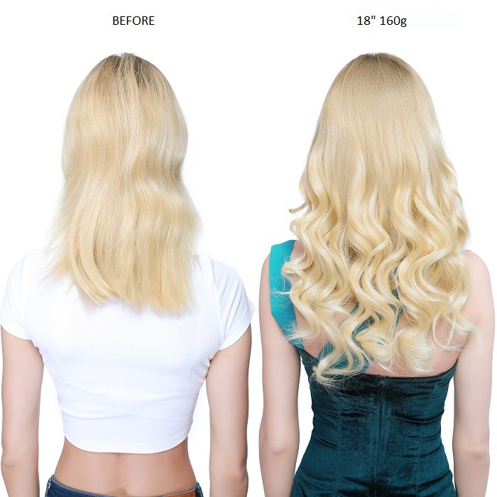 Kriyya 160g Clip In Hair Extensions Blonde Remy Hair Extensions