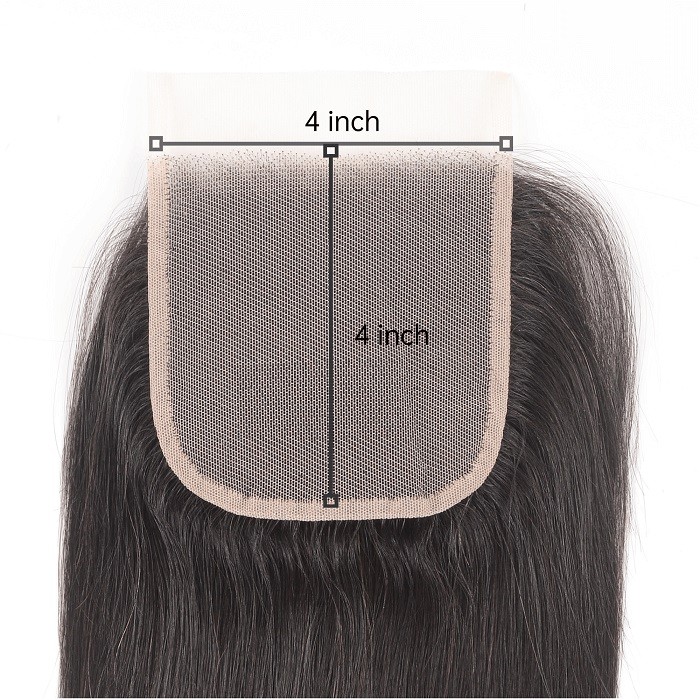 Kriyya Straight 4*4 Lace Closure 100% Human Hair Transparent Lace Closure