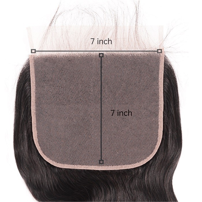 Kriyya Body Wave Unprocessed 100% Human Hair 7x7 Lace Closure With Baby Hair