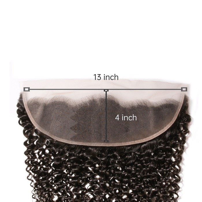 Kriyya Jerry Curly Virgin Human Hair 13x4 Transparent Lace Closure