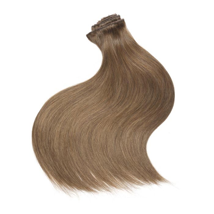 Kriyya Clip Ins Real Hair Extensions Light Golden Brown 100 Human Hair