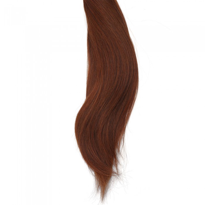 Kriyya 160g Human Hair Clip Ins Cinnamon Red Hair 20-22 Inch Hair Extensions Remy Hair