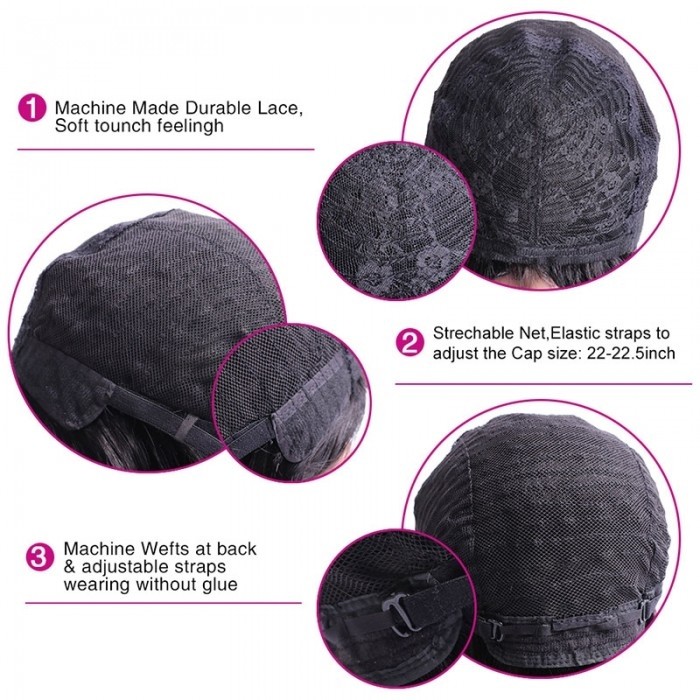 Kriyya Popular Style Bob Curly Wig With Bangs  Stylish Short Hair Thick Human Hair