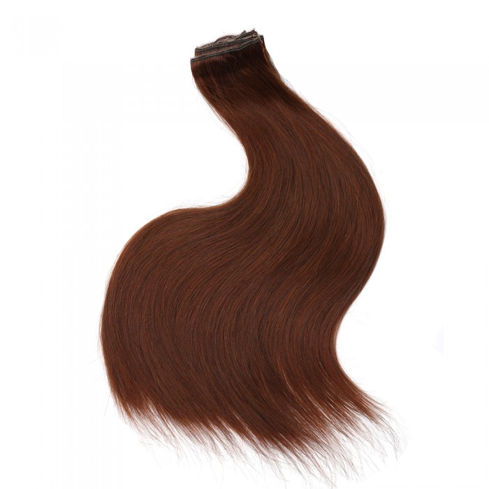Kriyya 120g Clip In Extensions Cinnamon Red Hair Color Remy Hair Extensions