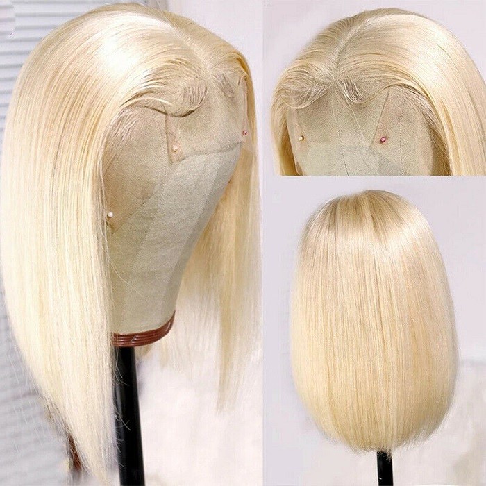 Kriyya Short Blonde Bob Lace Front Wig 613 Straight Human Hair Wigs For  Sale | Kriyya.Com