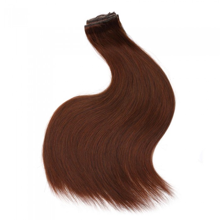 Kriyya 160g Human Hair Clip Ins Cinnamon Red Hair 20-22 Inch Hair Extensions Remy Hair