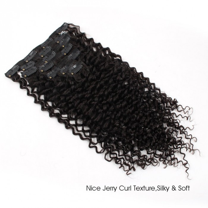 BOGO Sale - 22 Inch Kriyya Curly Clip In Hair Extensions Natural Black Hair Extensions