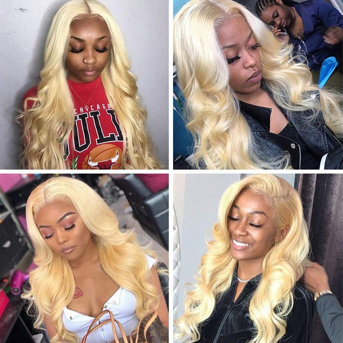 Kriyya Soft 613 Body Wave Blonde Lace Front Wigs 13x4 150% Density Virgin Human Hair Wigs 