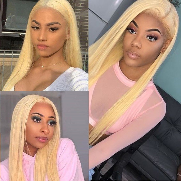 Kriyya Straight 613 Blonde Lace Front Wigs 13x4 Pre Plucked Remy Human Hair Wig