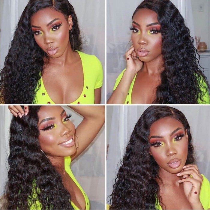Kriyya Loose Deep Wave Wigs Pre Plucked 13X4 Lace Front Human Hair Wigs T Part Wigs With Baby Hair 150% Density