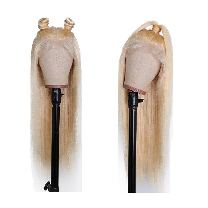 Kriyya Straight 613 Blonde Lace Front Wigs 13x4 Pre Plucked Remy Human Hair Wig