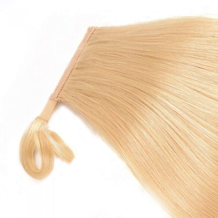 Kriyya 24 Inch Wrap Ponytail Extension Hair Extensions 100g Blonde Hair