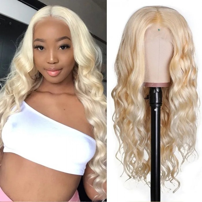 Kriyya Soft 613 Body Wave Blonde Lace Front Wigs 13x4 150% Density Virgin Human Hair Wigs 