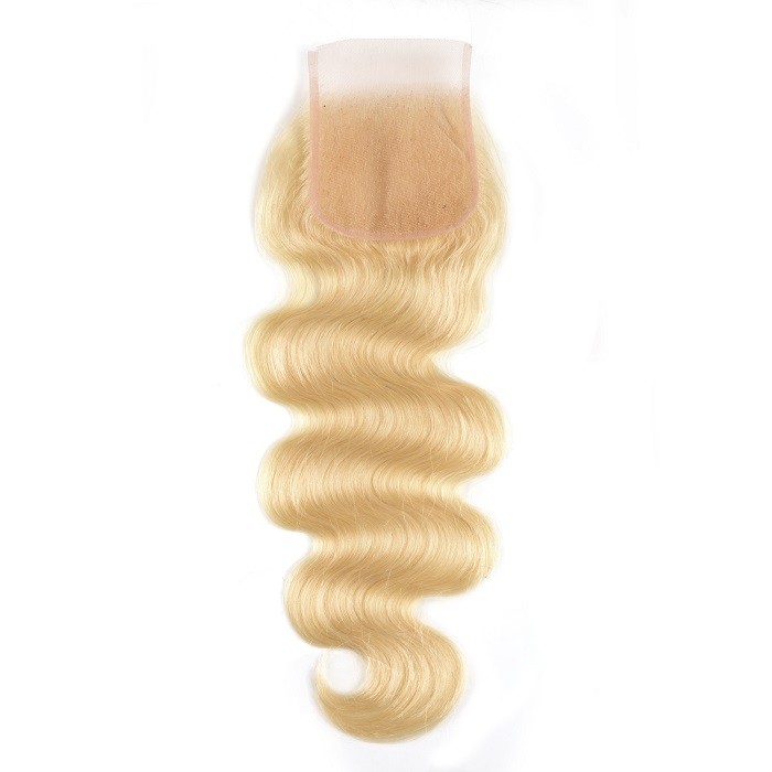 Kriyya 100% Virgin Human Hair 613 Blonde Hair 4x4 Lace Closure Sew In